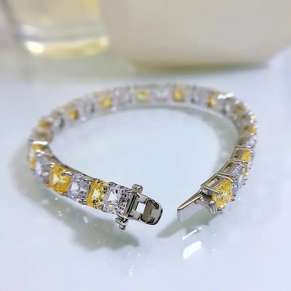 28ct Asscher Tennis Bracelet - Picture 7 of 16